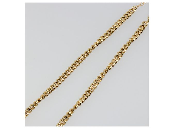 Collana Christian Dior con strass metallizzato color oro Auth ka5106 - vista 11