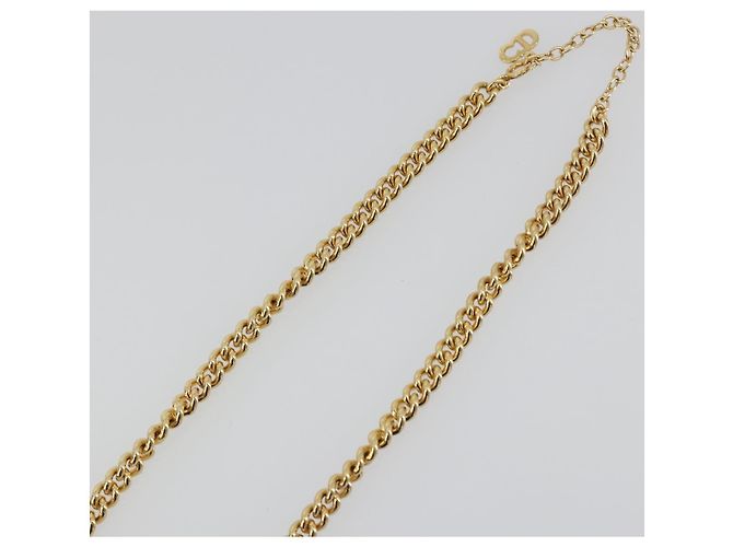 Collana Christian Dior con strass metallizzato color oro Auth ka5106 - vista 5