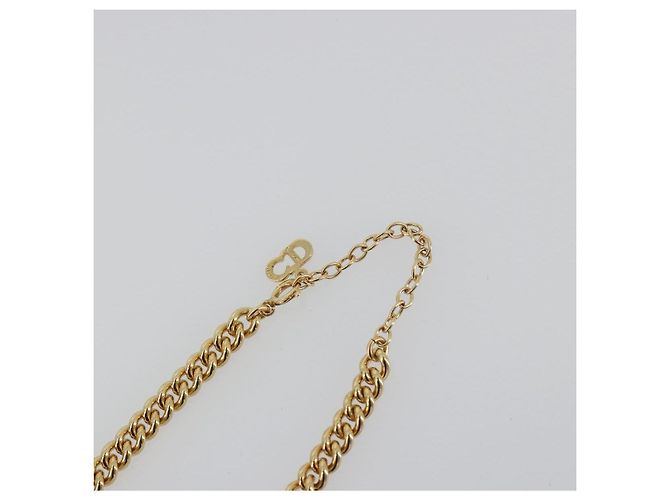 Collana Christian Dior con strass metallizzato color oro Auth ka5106 - vista 6