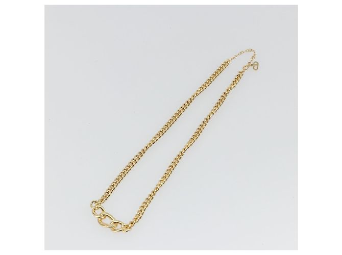 Collana Christian Dior con strass metallizzato color oro Auth ka5106 - vista 8