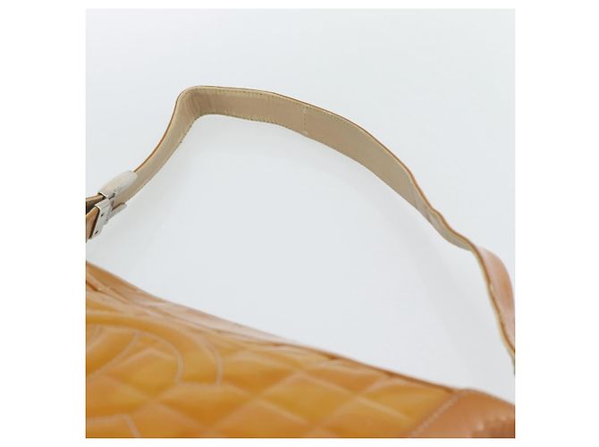 CHANEL Choco Bar Line Shoulder Bag Piel Charlatan Marrón Plata CC Auth mr2768 Castaño - vista 14