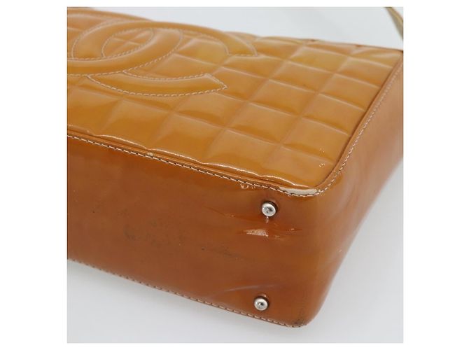 CHANEL Choco Bar Line Shoulder Bag Piel Charlatan Marrón Plata CC Auth mr2768 Castaño - vista 15