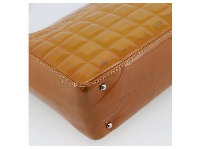CHANEL Choco Bar Line Shoulder Bag Piel Charlatan Marrón Plata CC Auth mr2768 Castaño - vista 18
