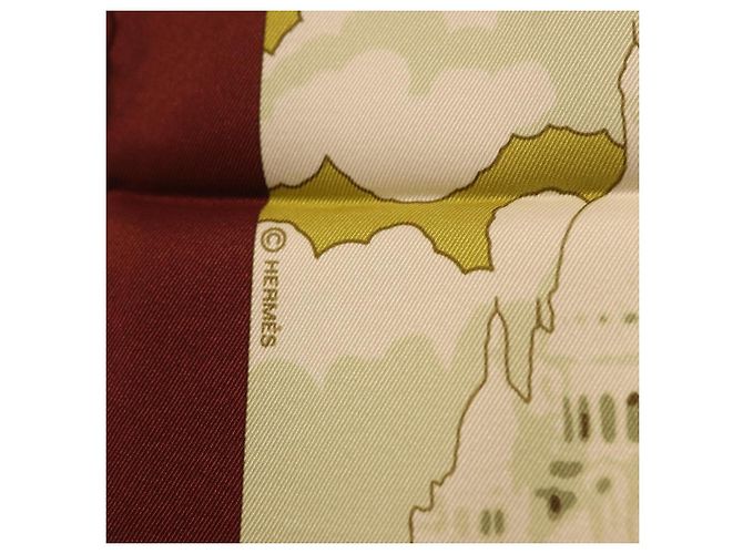 Hermès HERMES Carré 70 Sciarpa "QUAND SOUDAIN" Seta Rossa Auth 190192M Rosso - vista 12