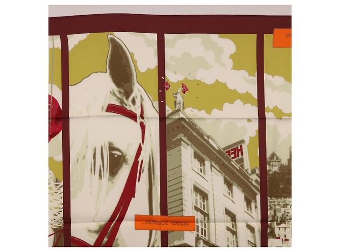 Hermès HERMES Carré 70 Sciarpa "QUAND SOUDAIN" Seta Rossa Auth 190192M Rosso - vista 15