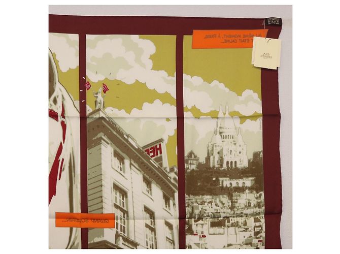 Hermès HERMES Carré 70 Sciarpa "QUAND SOUDAIN" Seta Rossa Auth 190192M Rosso - vista 16
