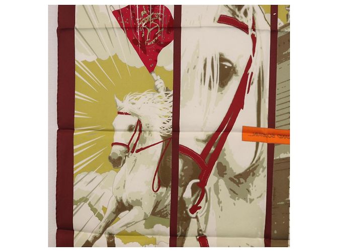 Hermès HERMES Carré 70 Sciarpa "QUAND SOUDAIN" Seta Rossa Auth 190192M Rosso - vista 17