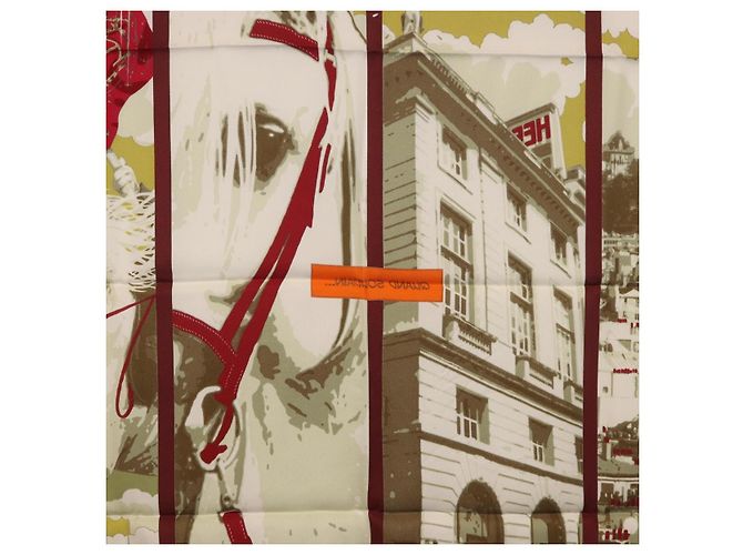 Hermès HERMES Carré 70 Sciarpa "QUAND SOUDAIN" Seta Rossa Auth 190192M Rosso - vista 18