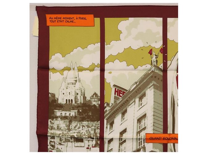 Hermès HERMES Carré 70 Sciarpa "QUAND SOUDAIN" Seta Rossa Auth 190192M Rosso - vista 2