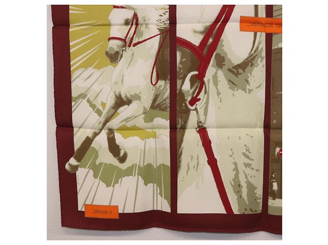 Hermès HERMES Carré 70 Sciarpa "QUAND SOUDAIN" Seta Rossa Auth 190192M Rosso - vista 20