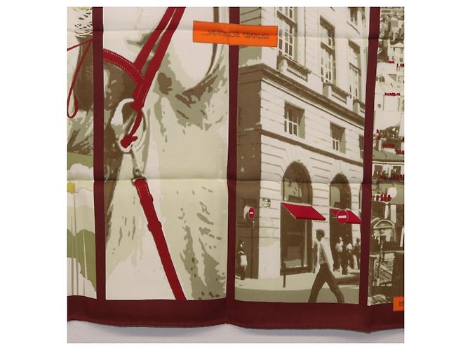 Hermès HERMES Carré 70 Sciarpa "QUAND SOUDAIN" Seta Rossa Auth 190192M Rosso - vista 21
