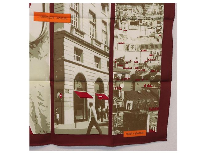 Hermès HERMES Carré 70 Sciarpa "QUAND SOUDAIN" Seta Rossa Auth 190192M Rosso - vista 22