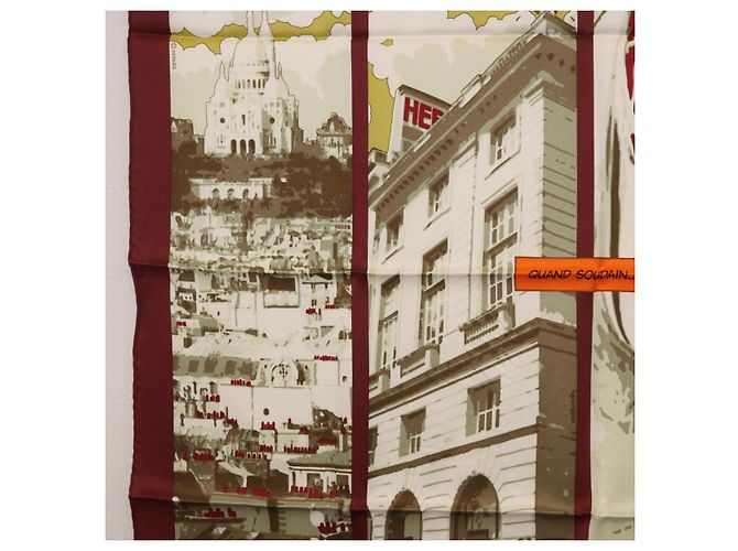 Hermès HERMES Carré 70 Sciarpa "QUAND SOUDAIN" Seta Rossa Auth 190192M Rosso - vista 5