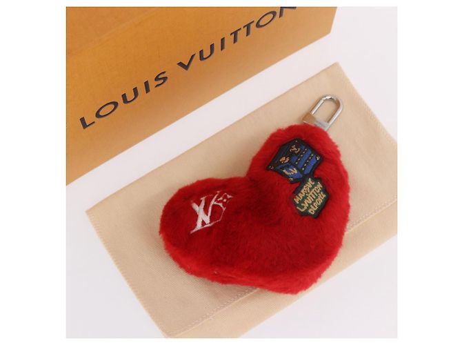 LOUIS VUITTON Charm per borsa Monogram LV Lucky Heart Rosso Argento M03171 Auth 191543SM Monogramma - vista 11