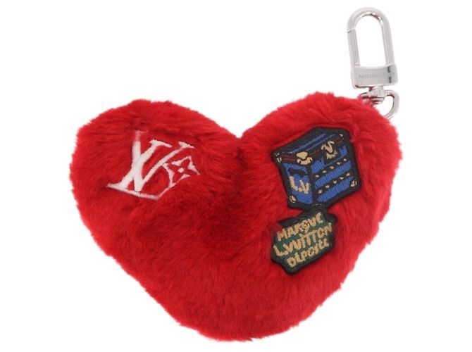 LOUIS VUITTON Charm per borsa Monogram LV Lucky Heart Rosso Argento M03171 Auth 191543SM Monogramma - vista 2