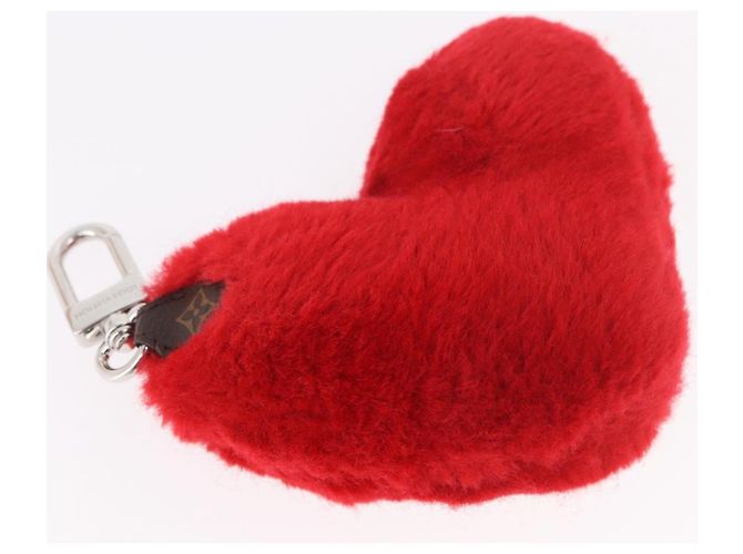 LOUIS VUITTON Charm per borsa Monogram LV Lucky Heart Rosso Argento M03171 Auth 191543SM Monogramma - vista 8