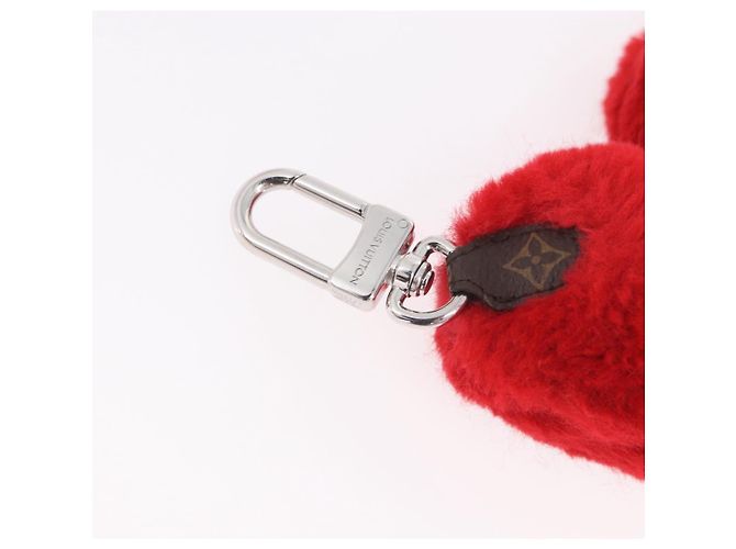 LOUIS VUITTON Charm per borsa Monogram LV Lucky Heart Rosso Argento M03171 Auth 191543SM Monogramma - vista 9