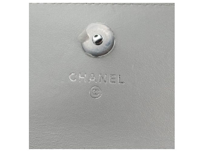 CHANEL Matelasse Chain Shoulder Bag Lamb Skin Silver CC Auth 190674SAM Argento - vista 10