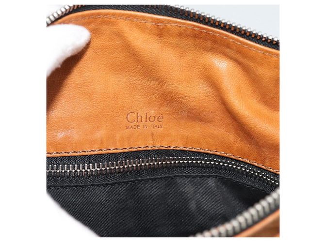 Chloé Borsa a Spalla Chloe Betty in Pelle Marrone Oro Argento Auth fm5404A D'oro - vista 17