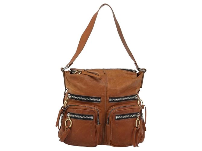 Chloé Borsa a Spalla Chloe Betty in Pelle Marrone Oro Argento Auth fm5404A D'oro - vista 2