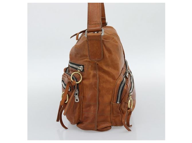 Chloé Borsa a Spalla Chloe Betty in Pelle Marrone Oro Argento Auth fm5404A D'oro - vista 5