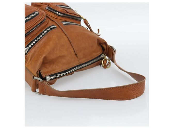 Chloé Borsa a Spalla Chloe Betty in Pelle Marrone Oro Argento Auth fm5404A D'oro - vista 7