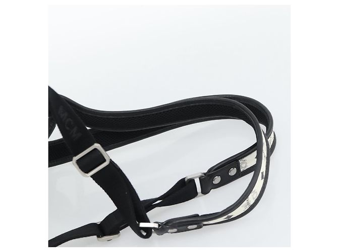 Mochila MCM Vicetos de cuero PVC Blanco Plata Auth ka5127 - vista 10