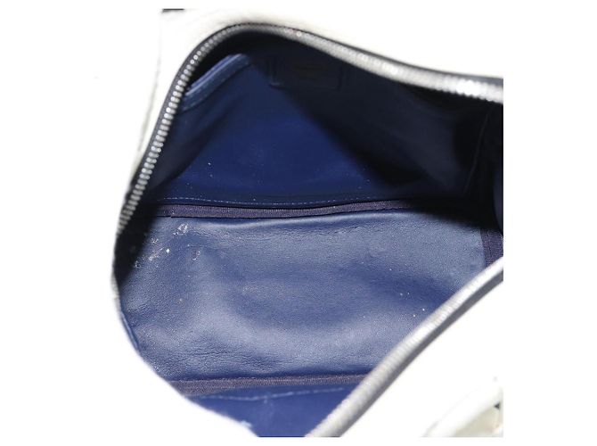 Mochila MCM Vicetos de cuero PVC Blanco Plata Auth ka5127 - vista 19