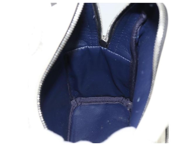 Mochila MCM Vicetos de cuero PVC Blanco Plata Auth ka5127 - vista 20
