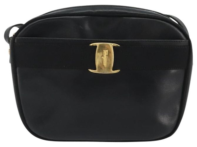 Borsa a tracolla Salvatore Ferragamo Vala in pelle nera e oro Auth gh2213 Nero D'oro - vista 13
