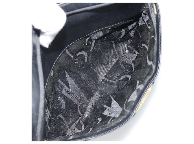 Borsa a tracolla Salvatore Ferragamo Vala in pelle nera e oro Auth gh2213 Nero D'oro - vista 22