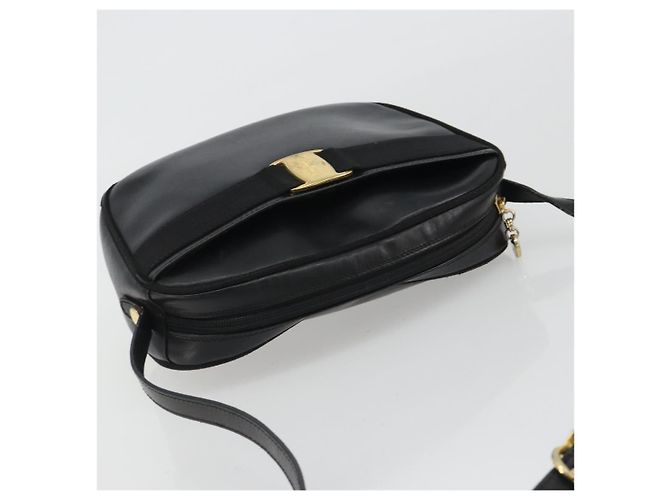 Borsa a tracolla Salvatore Ferragamo Vala in pelle nera e oro Auth gh2213 Nero D'oro - vista 6