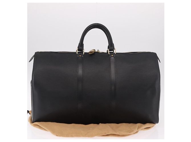 LOUIS VUITTON Epi Keepall 50 Boston Bag Black M42962 LV Auth 190102SAV Nero - vista 12