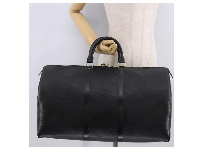 LOUIS VUITTON Epi Keepall 50 Boston Bag Black M42962 LV Auth 190102SAV Nero - vista 22