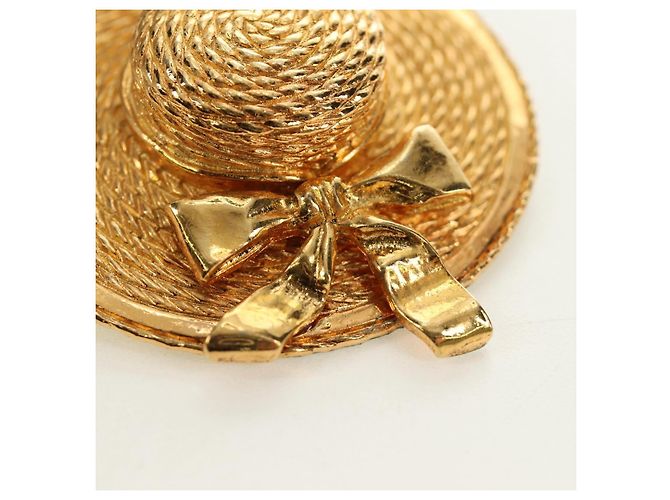 Spilla CHANEL metallo Gold CC Auth 190426M D'oro - vista 8