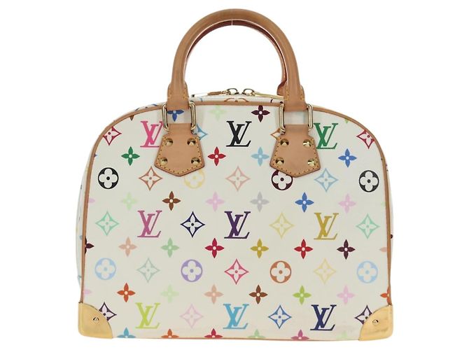LOUIS VUITTON Borsa Monogram Multicolor Trouville Bianca M92663 Auth BA13774V Bianco - vista 2