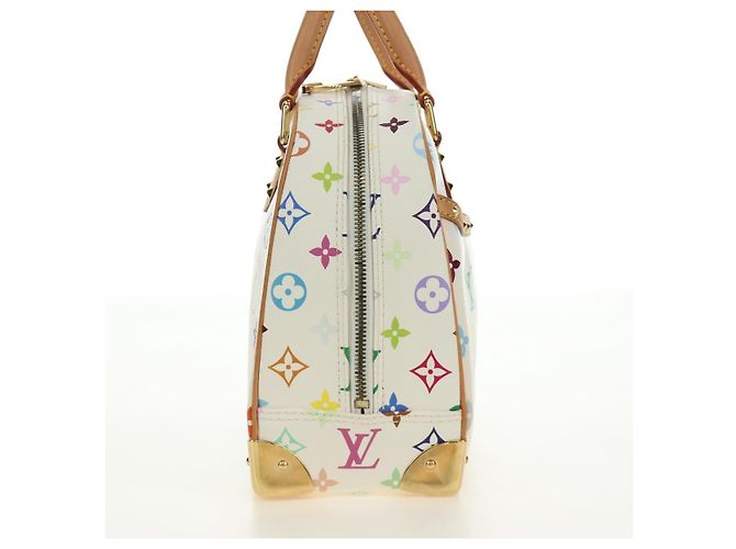 LOUIS VUITTON Borsa Monogram Multicolor Trouville Bianca M92663 Auth BA13774V Bianco - vista 4