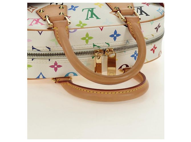 LOUIS VUITTON Borsa Monogram Multicolor Trouville Bianca M92663 Auth BA13774V Bianco - vista 7