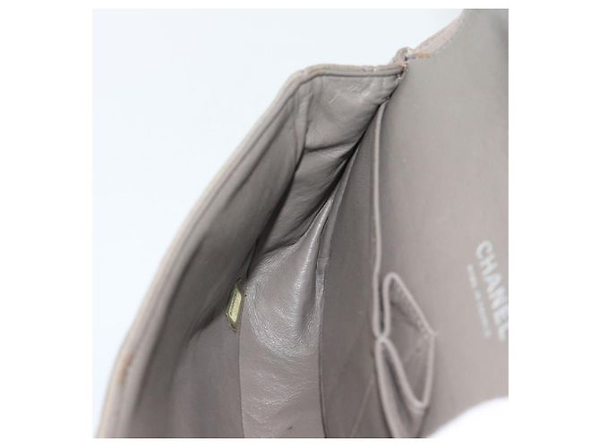 CHANEL Matelasse Chain Shoulder Bag Cotone Grigio Argento CC Auth mr2778 Marrone - vista 22