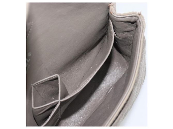 CHANEL Matelasse Chain Shoulder Bag Cotone Grigio Argento CC Auth mr2778 Marrone - vista 23