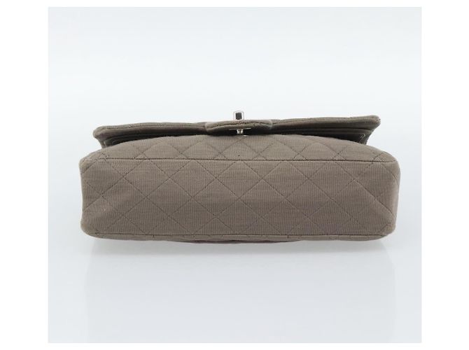 CHANEL Matelasse Chain Shoulder Bag Cotone Grigio Argento CC Auth mr2778 Marrone - vista 5