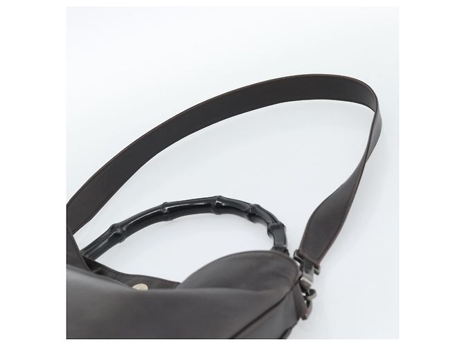 Borsa a Spalla GUCCI Bamboo in Pelle 2way Marrone Argento 0011577 Auth mr2670 - vista 10