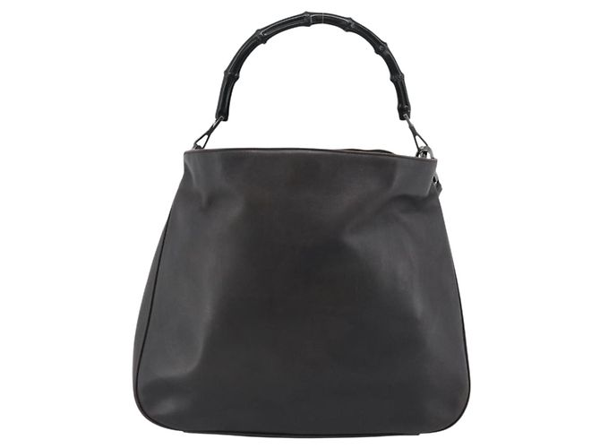 Borsa a Spalla GUCCI Bamboo in Pelle 2way Marrone Argento 0011577 Auth mr2670 - vista 2