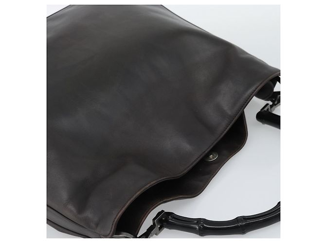 Borsa a Spalla GUCCI Bamboo in Pelle 2way Marrone Argento 0011577 Auth mr2670 - vista 6