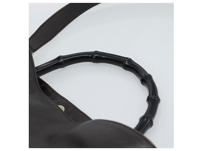 Borsa a Spalla GUCCI Bamboo in Pelle 2way Marrone Argento 0011577 Auth mr2670 - vista 8