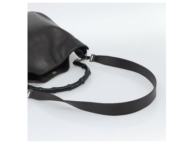 Borsa a Spalla GUCCI Bamboo in Pelle 2way Marrone Argento 0011577 Auth mr2670 - vista 9