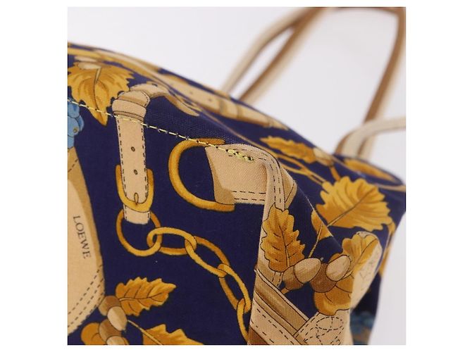Borsa a tracolla LOEWE Canvas Blue Gold Auth bs35981A D'oro - vista 14