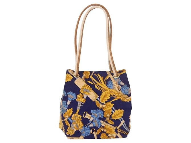 Borsa a tracolla LOEWE Canvas Blue Gold Auth bs35981A D'oro - vista 2