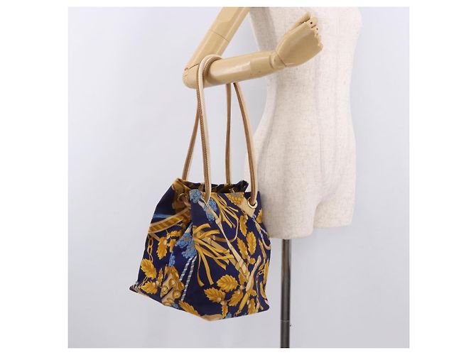 Borsa a tracolla LOEWE Canvas Blue Gold Auth bs35981A D'oro - vista 21
