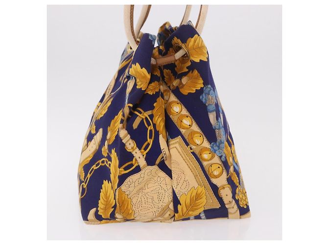 Borsa a tracolla LOEWE Canvas Blue Gold Auth bs35981A D'oro - vista 3